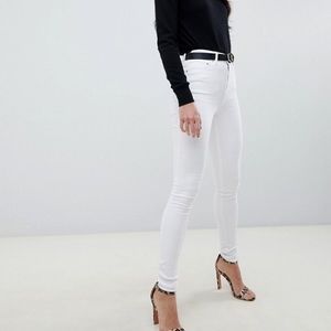 ASOS Ridley High Waist White Skinny Jeans